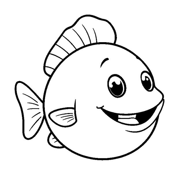 Sunfish colouring page — free printable for toddlers