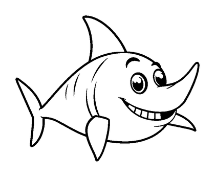 Swordfish Colouring Page (Kids, Bold & Easy)
