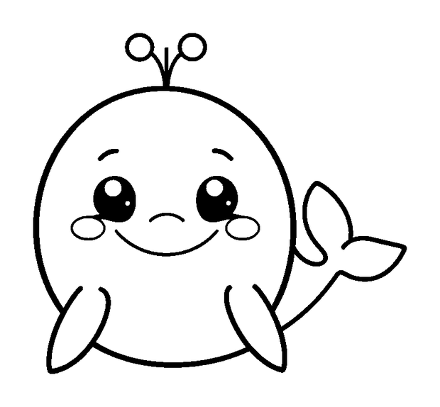 Whale colouring page — free printable for kids