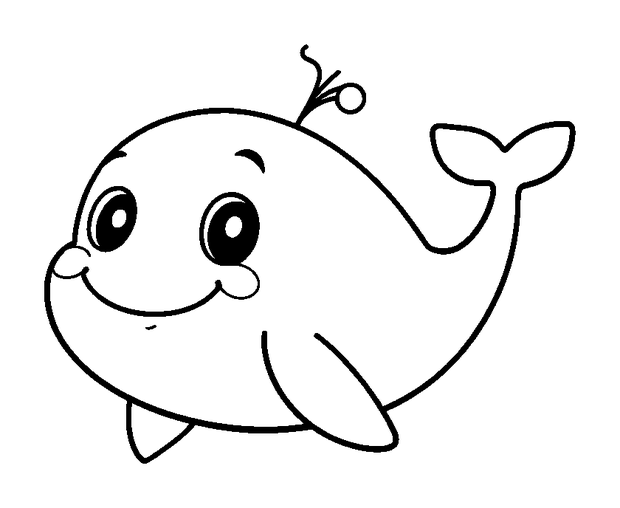 Whale colouring page — free printable for toddlers