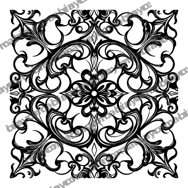 Art Nouveau Curves colouring page — free printable for adults