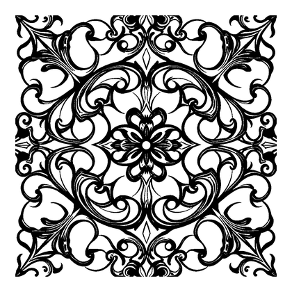 Art Nouveau Curves Colouring Page (Adults, Intricate)