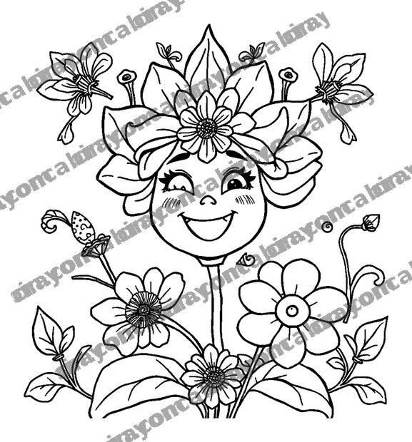 Art Nouveau Floral colouring page — free printable for teens