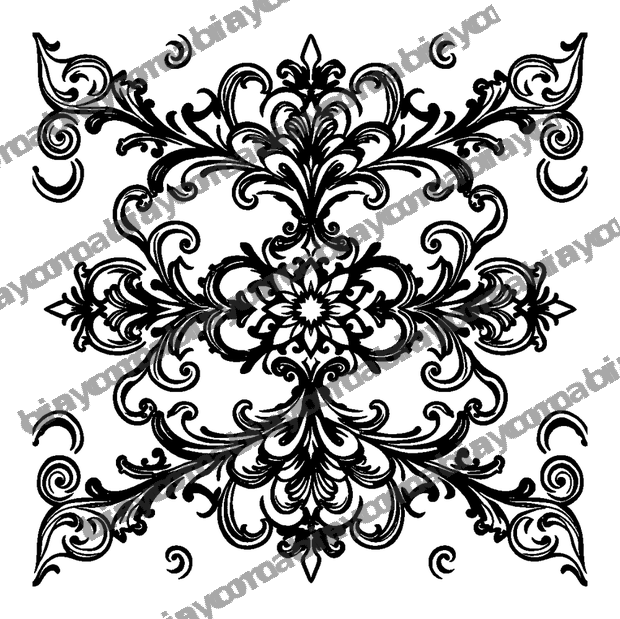 Baroque Flourish colouring page — free printable for teens