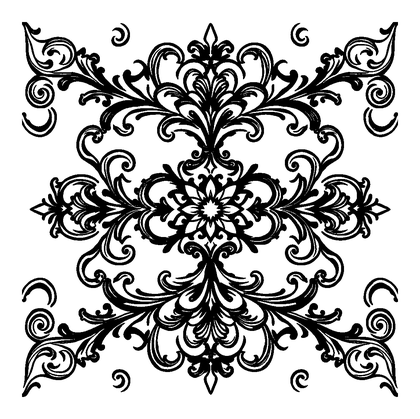 Baroque Flourish Colouring Page (Teens, Intricate)