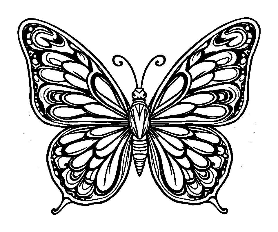 Butterfly Pattern colouring page — free printable for adults