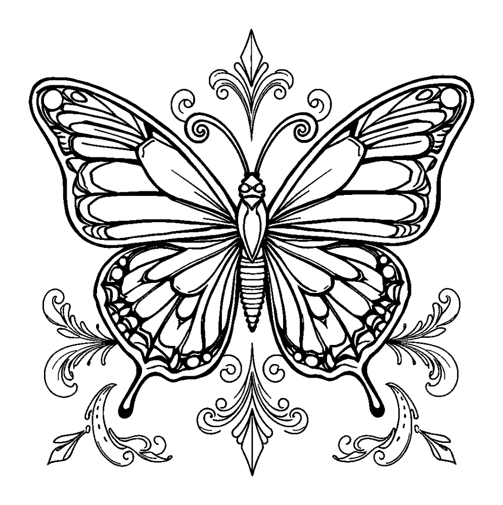 Butterfly Pattern colouring page — free printable for adults
