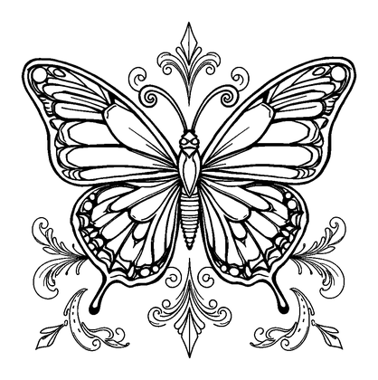 Butterfly Pattern Colouring Page (Adults, Standard)