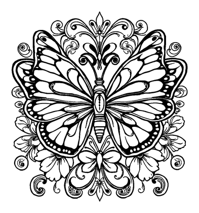Butterfly Pattern Colouring Page (Teens, Standard)
