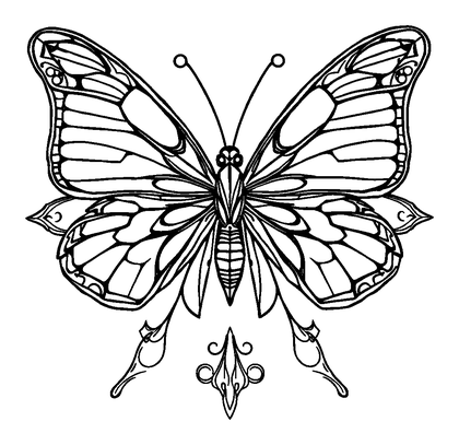 Butterfly Wing Colouring Page (Adults, Intricate)