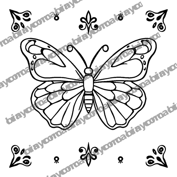 Butterfly Wing colouring page — free printable for kids