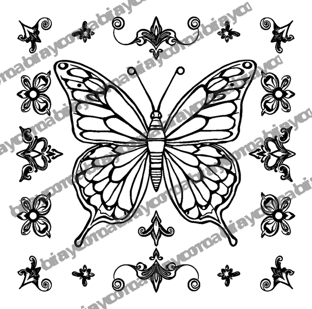 Butterfly Wing colouring page — free printable for teens