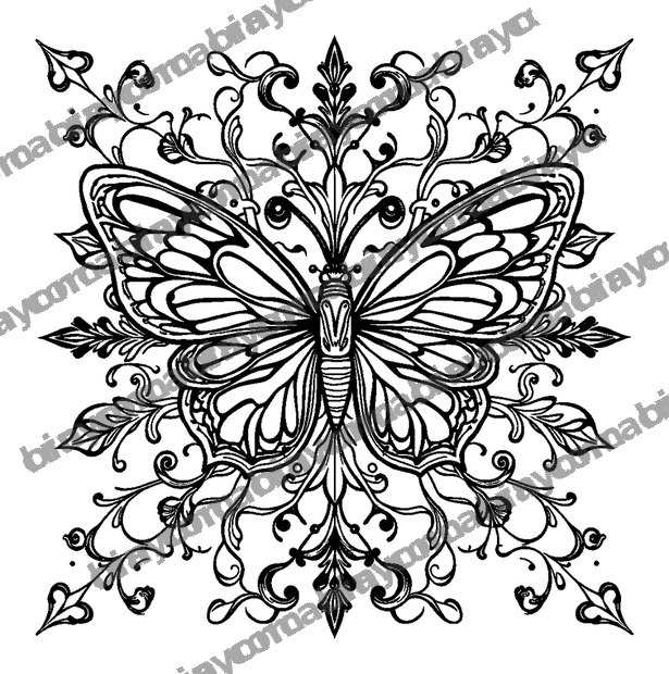 Butterfly colouring page — free printable for adults