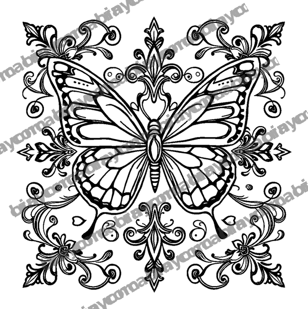 Butterfly colouring page — free printable for teens