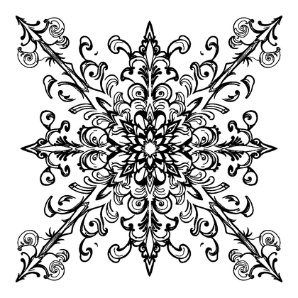 Damask Colouring Page (Teens, Intricate)