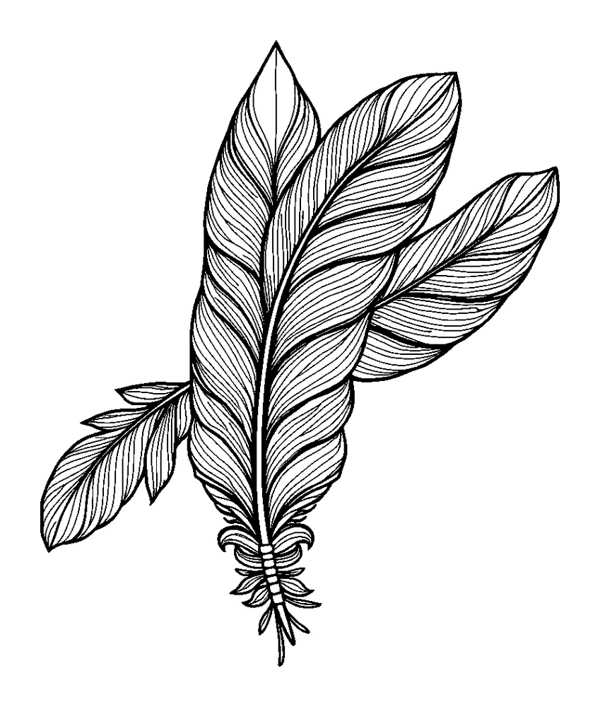 Feather Pattern colouring page — free printable for adults