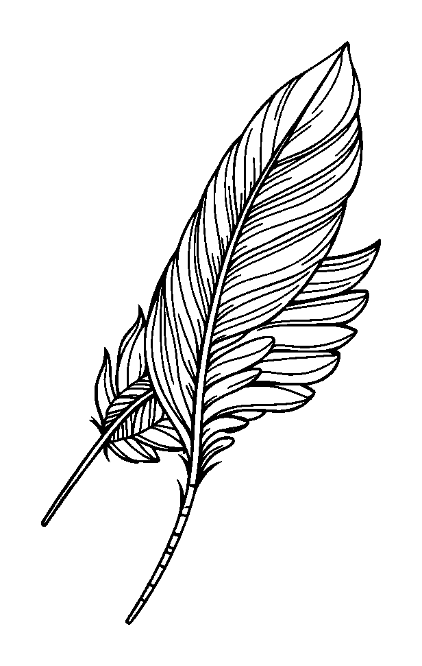 Feather Pattern colouring page — free printable for teens