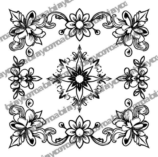 Floral Border colouring page — free printable for adults
