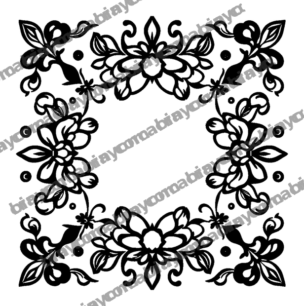 Floral Border colouring page — free printable for kids