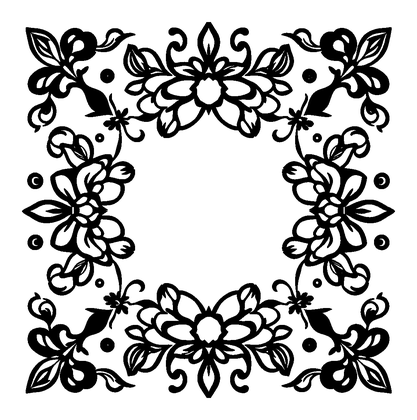 Floral Border Colouring Page (Kids, Standard)