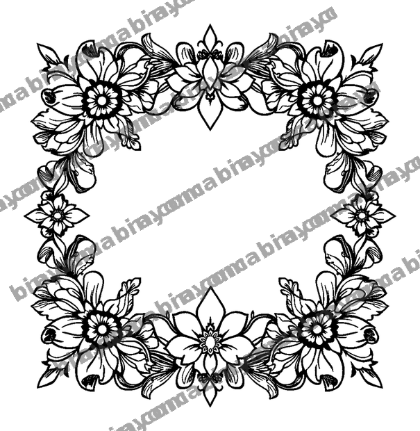 Floral Border colouring page — free printable for teens