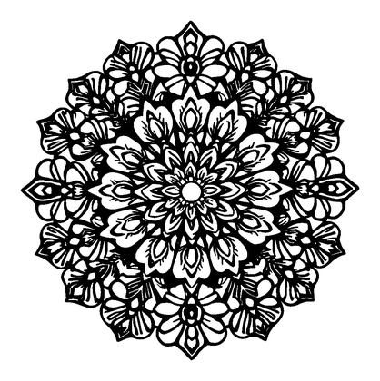 Floral Mandala Colouring Page (Teens, Standard)