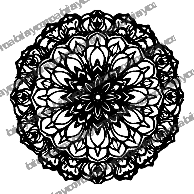 Floral Rosette colouring page — free printable for adults