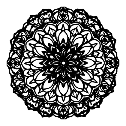 Floral Rosette Colouring Page (Adults, Intricate)