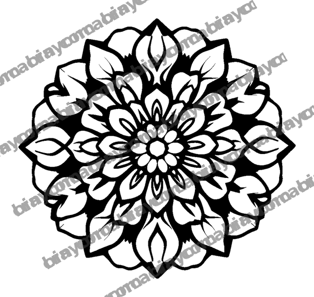 Floral Rosette colouring page — free printable for kids