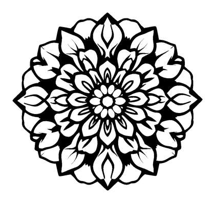 Floral Rosette Colouring Page (Kids, Standard)