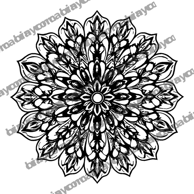 Floral Rosette colouring page — free printable for teens