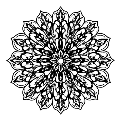 Floral Rosette Colouring Page (Teens, Intricate)