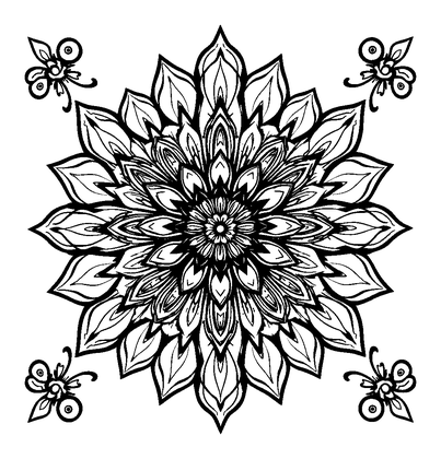 Flower Tessellation Colouring Page (Teens, Intricate)