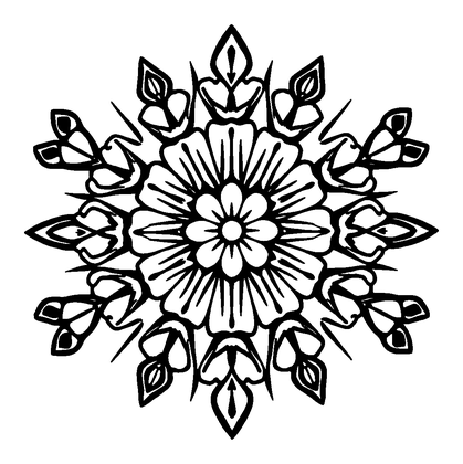 Flower Colouring Page (Kids, Standard)