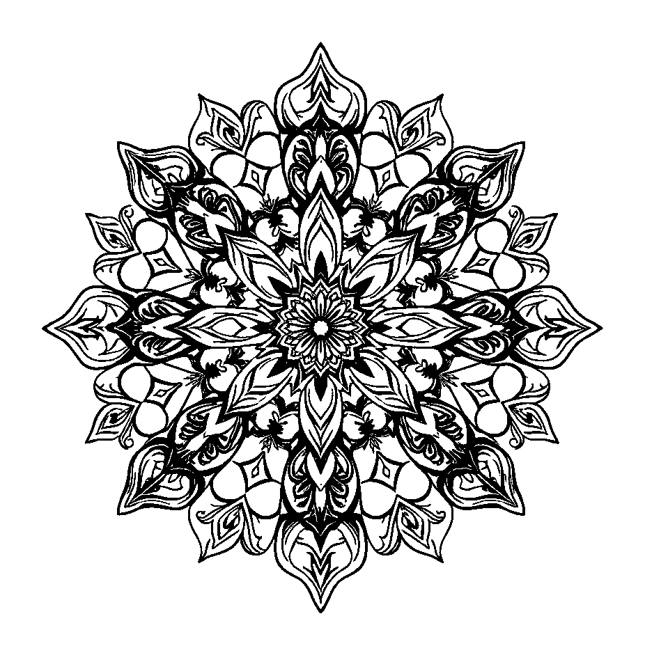 Fractal Pattern colouring page — free printable for adults