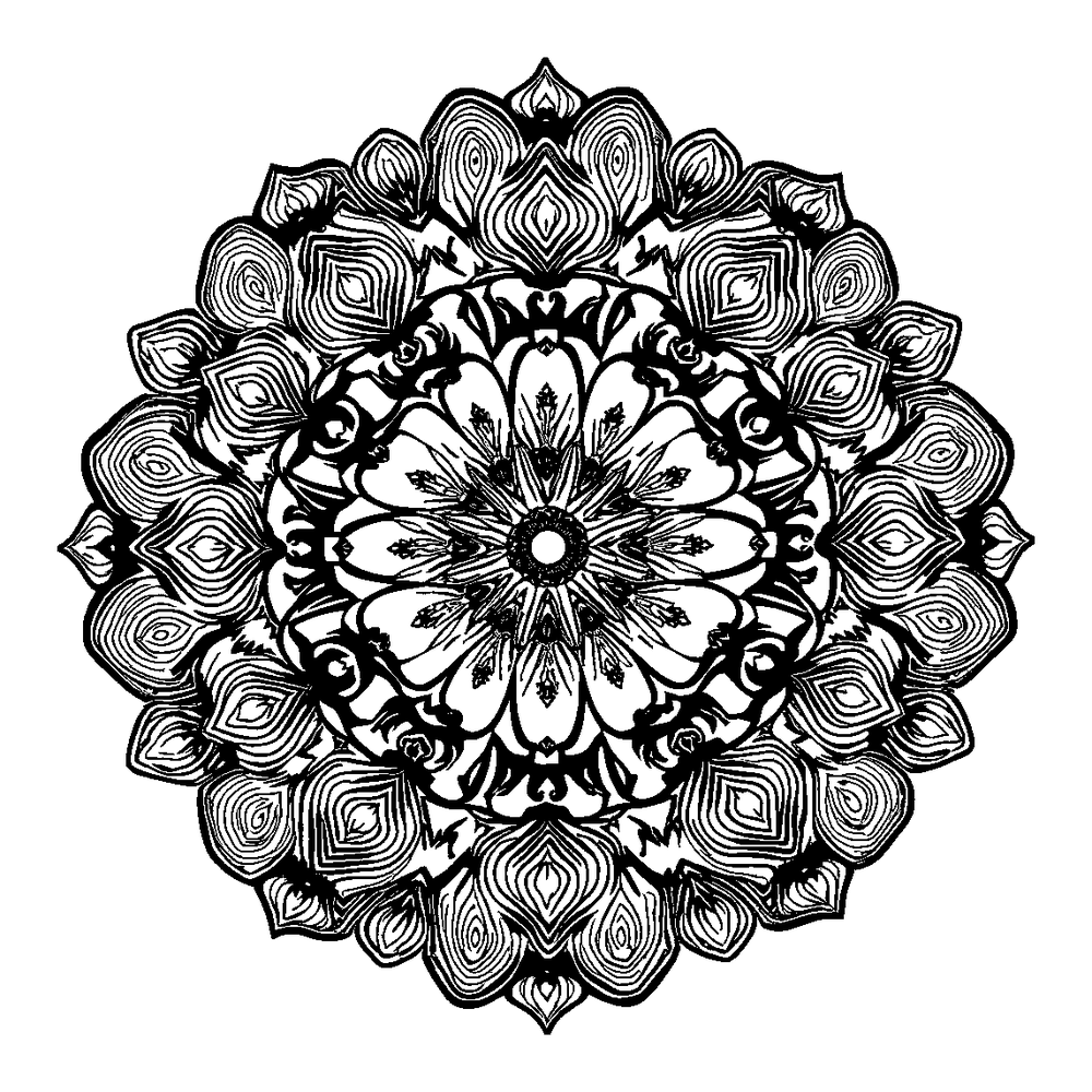 Fractal Pattern colouring page — free printable for adults