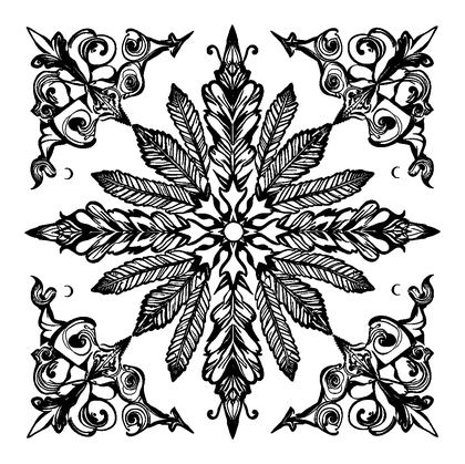 Frost Fern Colouring Page (Teens, Intricate)