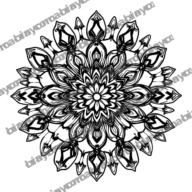 Geometric Rosette colouring page — free printable for adults