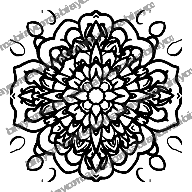 Geometric Rosette colouring page — free printable for kids