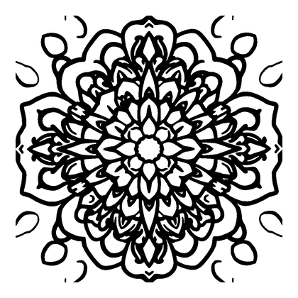 Geometric Rosette Colouring Page (Kids, Standard)