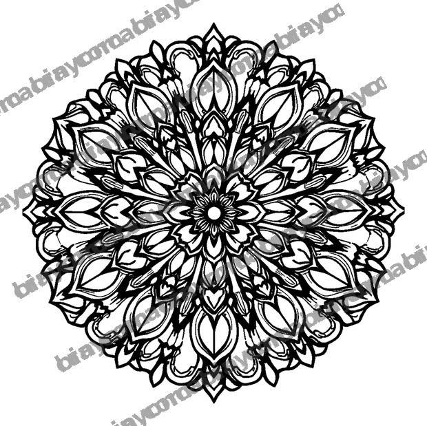 Geometric Rosette colouring page — free printable for teens