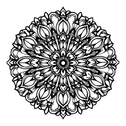 Geometric Rosette Colouring Page (Teens, Intricate)