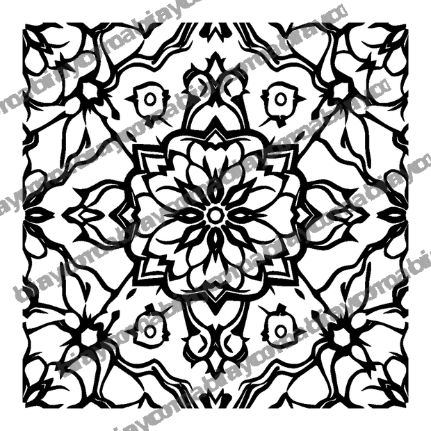 Geometric Tiles colouring page — free printable for kids