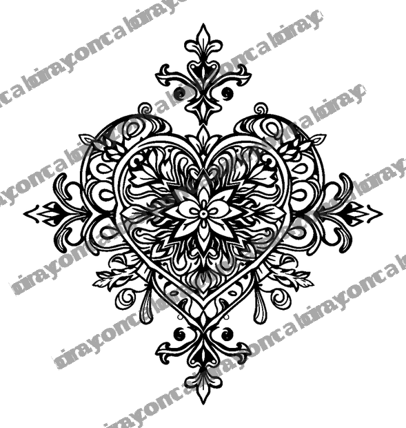 Heart colouring page — free printable for teens