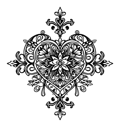 Heart Colouring Page (Teens, Intricate)
