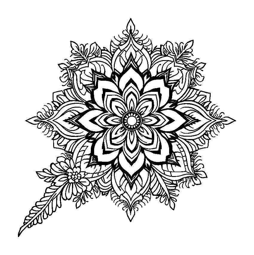 Henna Pattern colouring page — free printable for adults
