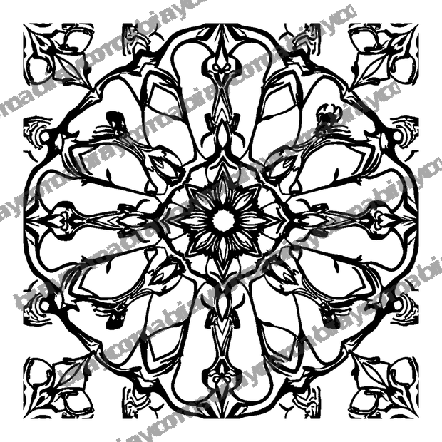Hexagon Tile colouring page — free printable for teens
