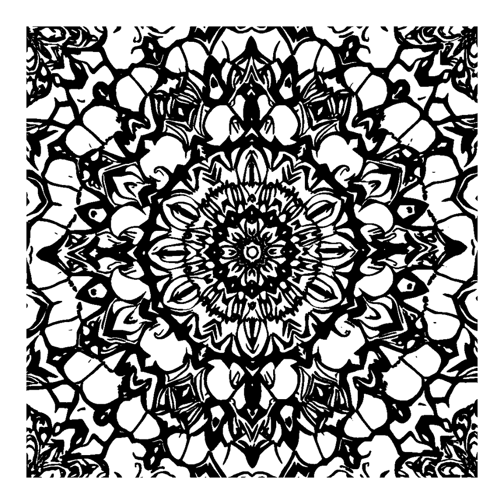 Kaleidoscope colouring page — free printable for adults