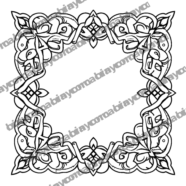 Knotwork Border colouring page — free printable for adults