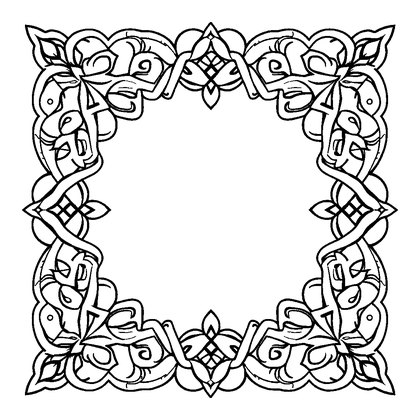 Knotwork Border Colouring Page (Adults, Intricate)